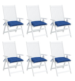 Coussins de chaise lot de 6 bleu 40x40x7 cm tissu oxford