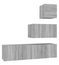 Ensemble de meubles TV 4 pcs Sonoma gris Bois d'ingénierie