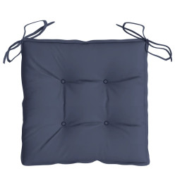 Coussins de chaise lot de 2 bleu marine 40x40x7 cm tissu oxford