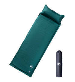 Matelas de camping autogonflant avec oreiller intégré vert