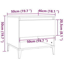 Table d'appoint Noir 50x46x50 cm Bois d’ingénierie