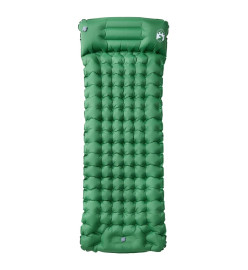 Matelas de camping autogonflant avec oreiller intégré vert