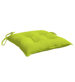 Coussins de chaise lot de 6 vert brillant 40x40x7 cm