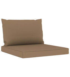 Salon de jardin 3 pcs avec coussins taupe