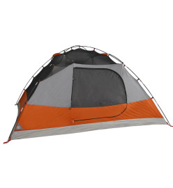 Tente de camping à dôme 4 personnes gris et orange imperméable