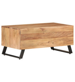 Table basse 90x50x40 cm Bois d'acacia solide avec bord naturel