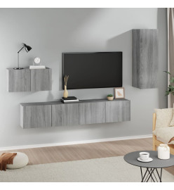 Ensemble de meubles TV 4 pcs Sonoma gris Bois d'ingénierie