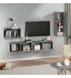 Ensemble de meubles TV 4 pcs Sonoma gris Bois d'ingénierie