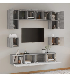 Ensemble de meubles TV 8 pcs Sonoma gris Bois d'ingénierie