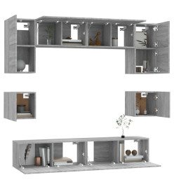 Ensemble de meubles TV 8 pcs Sonoma gris Bois d'ingénierie