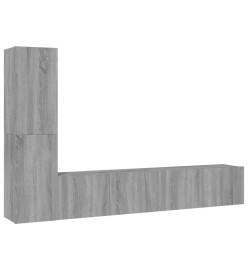 Ensemble de meubles TV 4 pcs Sonoma gris Bois d'ingénierie