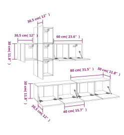 Ensemble de meubles TV 7 pcs Sonoma gris Bois d'ingénierie