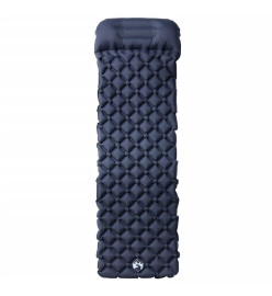 Matelas de camping gonflable avec oreiller intégré gris