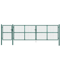 Portal de jardin maille vert 500x175 cm acier galvanisé