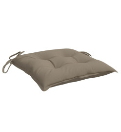 Coussins de chaise lot de 2 taupe 40x40x7 cm tissu oxford