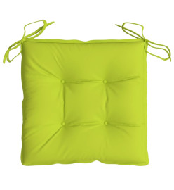 Coussins de chaise lot de 2 vert brillant 40x40x7 cm