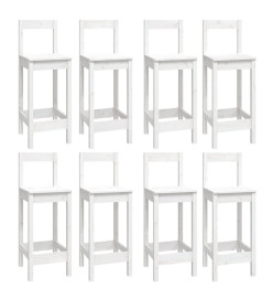 Ensemble de bar 9 pcs Blanc Bois de pin massif