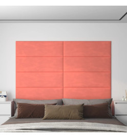 Panneaux muraux 12 pcs Rose 90x30 cm Velours 3,24 m²