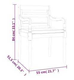 Ensemble à dîner de jardin coussins 5 pcs Bois de teck massif