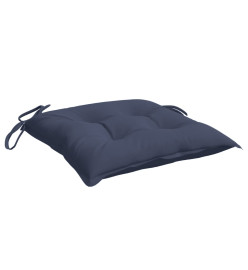 Coussins de chaise lot de 4 bleu marine 40x40x7 cm tissu oxford