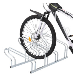 Support de vélo au sol autoportant pour 4 vélos acier galvanisé