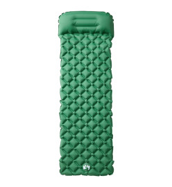 Matelas de camping gonflable avec oreiller intégré vert