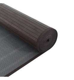 Tapis rectangulaire marron foncé 60x300 cm bambou