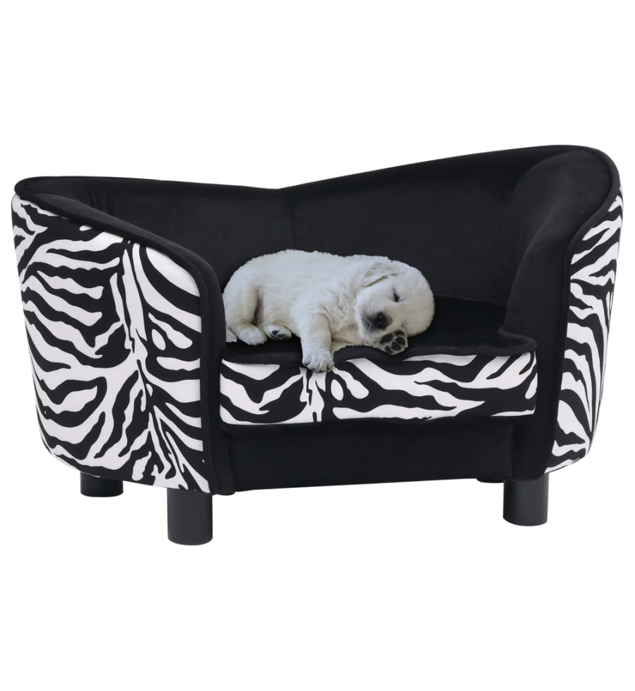 Canapé pour chien Noir 68x38x38 cm Peluche