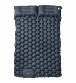 Matelas de camping autogonflant avec oreillers 2 personnes gris