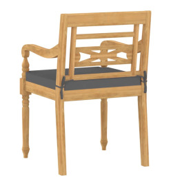 Chaises Batavia 6 pcs avec coussins Bois de teck solide