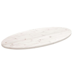 Dessus de table blanc 110x55x2,5 cm bois de pin massif ovale