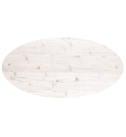 Dessus de table blanc 110x55x2,5 cm bois de pin massif ovale