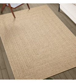 Tapis ZIZUR 120x120 cm aspect de jute intérieur et extérieur
