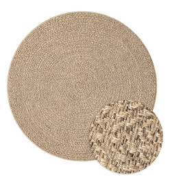 Tapis ZIZUR Ø 200 cm aspect de jute intérieur et extérieur