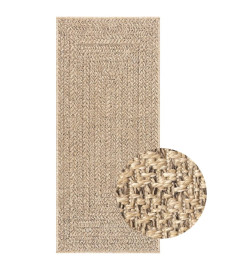 Tapis ZIZUR 80x200 cm aspect de jute intérieur et extérieur