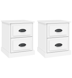 Tables de chevet 2 pcs blanc 39x39x47,5 cm bois d'ingénierie