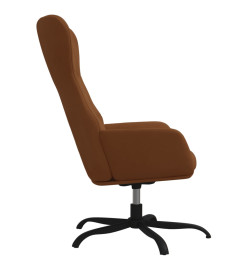 Chaise de relaxation avec tabouret Marron Tissu microfibre