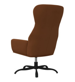 Chaise de relaxation avec tabouret Marron Tissu microfibre