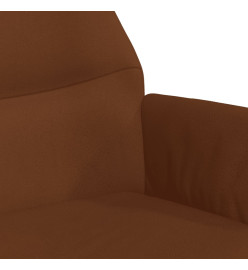 Chaise de relaxation avec tabouret Marron Tissu microfibre