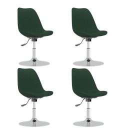 Chaises pivotantes à manger lot de 4 vert foncé tissu