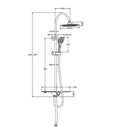 SCHÜTTE Ensemble de douche avec bac AQUASTAR chrome-anthracite