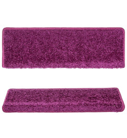 Tapis d'escalier 15 pcs 65x21x4 cm Violet