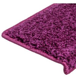 Tapis d'escalier 15 pcs 65x21x4 cm Violet