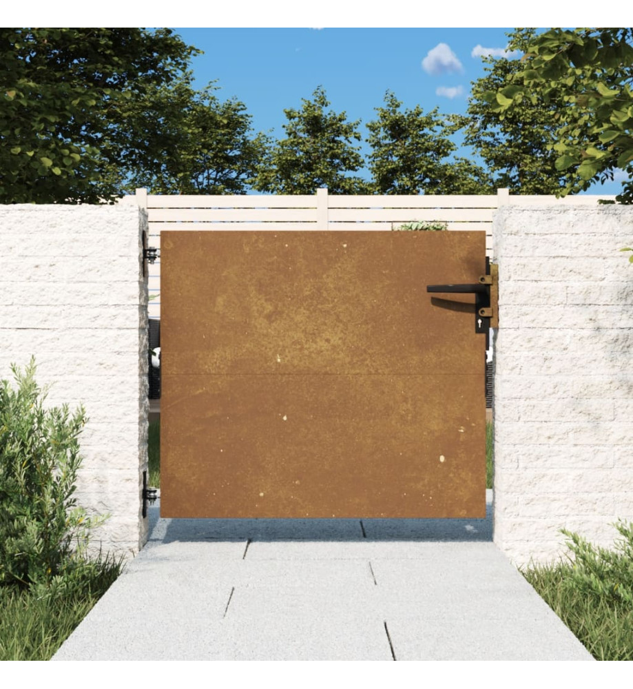 Portail de jardin 85x75 cm acier corten