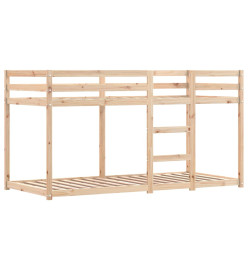 Lit superposé avec rideaux bleu 75x190 cm bois pin massif