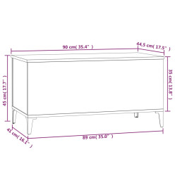 Table basse Blanc brillant 90x44,5x45 cm Bois d'ingénierie