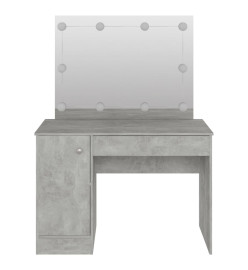 Table de maquillage éclairage LED 110x55x145 cm MDF Gris béton