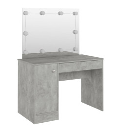 Table de maquillage éclairage LED 110x55x145 cm MDF Gris béton