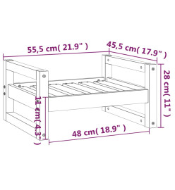 Lit pour chien 55,5x45,5x28 cm Bois de pin solide