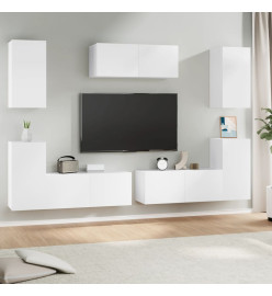 Ensemble de meubles TV 7 pcs Blanc Bois d'ingénierie